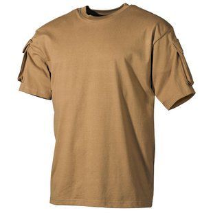 Футболка T-shirt MFH з кишенями Coyote