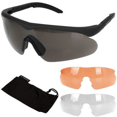 Окуляри балістичні SWISS EYE&reg; Raptor Black (3 лінзи)