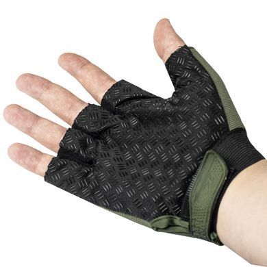 Перчатки беспалые с резиновым демпфером Mechanix Олива ONE SIZE