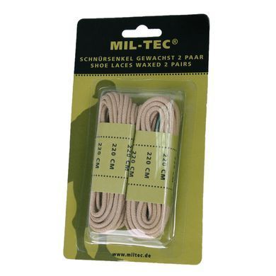 Шнурки вощеные MIL-TEC 220 см Койот