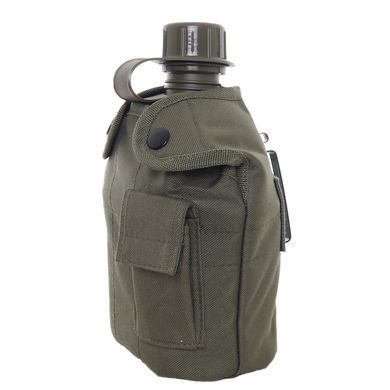 Фляга пластиковая US 1L с котелком Olive