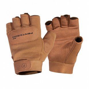 Перчатки тактические беспалые Pentagon Duty Mechanic 1/2 Gloves Coyote, Coyote, M