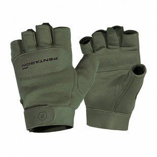 Перчатки тактические беспалые Pentagon Duty Mechanic 1/2 Gloves Olive Green, Olive, S