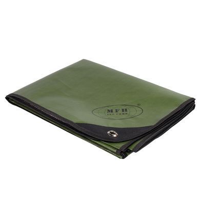 Брезент спасательный MFH Emergency Tarp Olive с алюминиевым покрытием