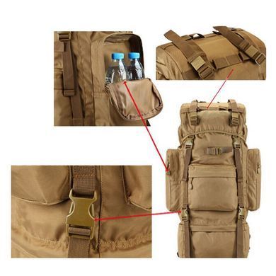 Рюкзак польовий з рамою 75L Coyote