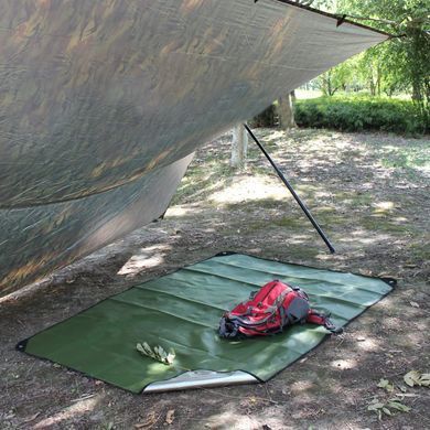 Брезент спасательный MFH Emergency Tarp Olive с алюминиевым покрытием