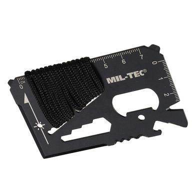 Набор выживания с паракордом Линейка офицерская SURVIVAL TOOL CARD PARACORD Черный