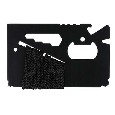 Набор выживания с паракордом Линейка офицерская SURVIVAL TOOL CARD PARACORD Черный